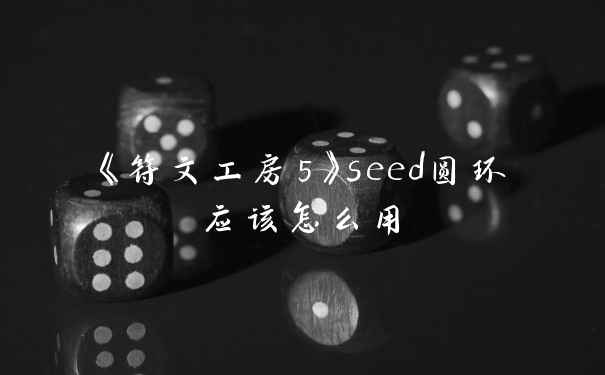 《符文工房5》seed圆环应该怎么用