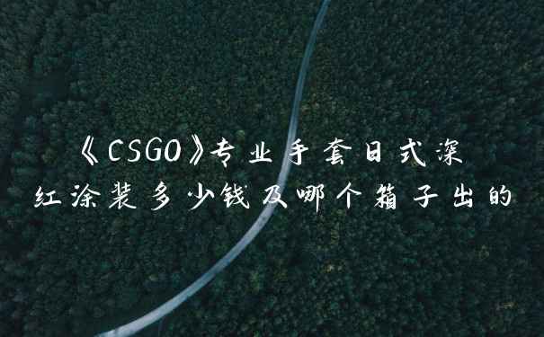 《CSGO》专业手套日式深红涂装多少钱及哪个箱子出的