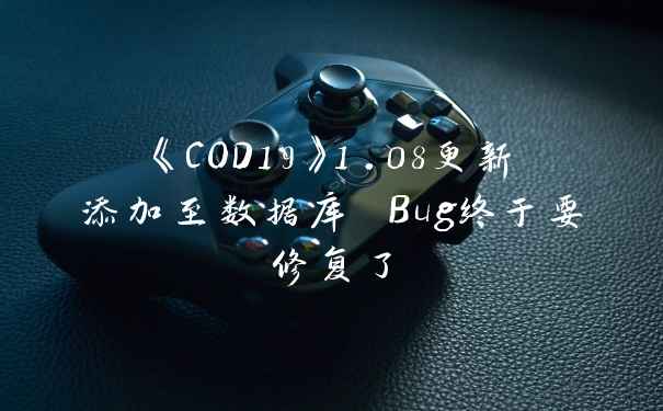 《COD19》1.08更新添加至数据库 Bug终于要修复了