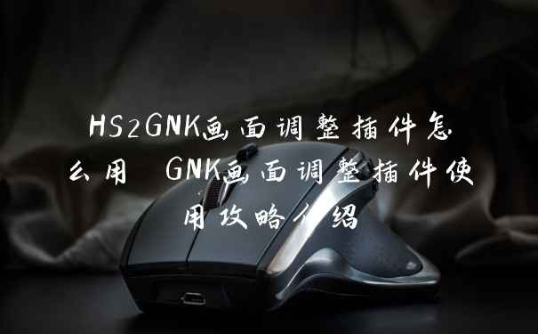 HS2GNK画面调整插件怎么用 GNK画面调整插件使用攻略介绍