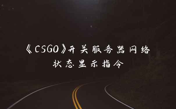 《CSGO》开关服务器网络状态显示指令