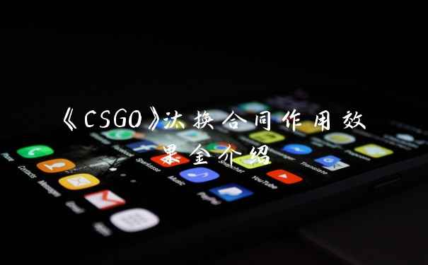 《CSGO》汰换合同作用效果金介绍