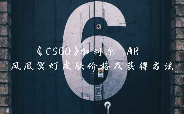 《CSGO》加利尔 AR 凤凰冥灯皮肤价格及获得方法