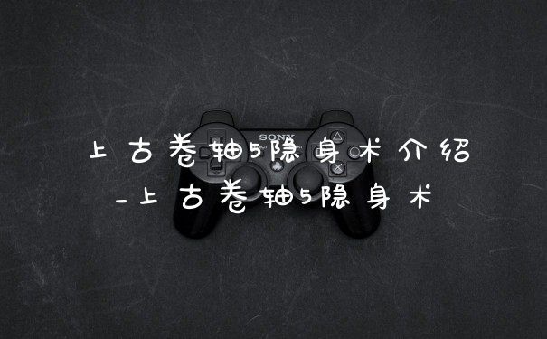 上古卷轴5隐身术介绍_上古卷轴5隐身术