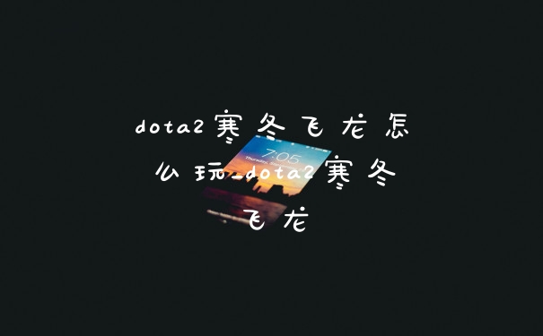 dota2寒冬飞龙怎么玩_dota2寒冬飞龙