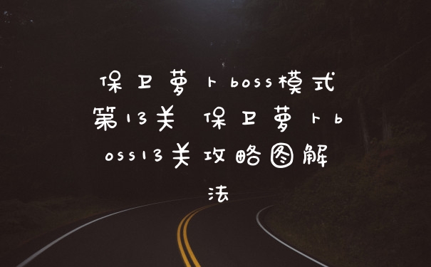 保卫萝卜boss模式第13关 保卫萝卜boss13关攻略图解法