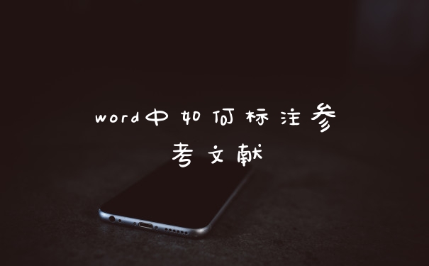 word中如何标注参考文献