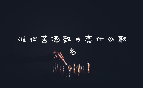 谁把苦酒敬月亮什么歌名