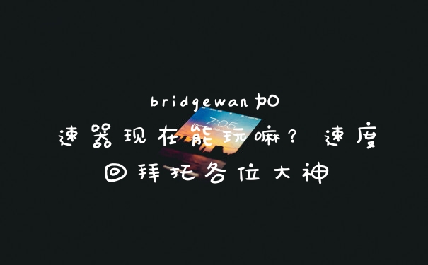 bridgewan加速器现在能玩嘛？速度回拜托各位大神