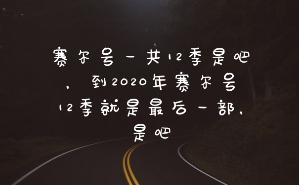 赛尔号一共12季是吧，到2020年赛尔号12季就是最后一部，是吧