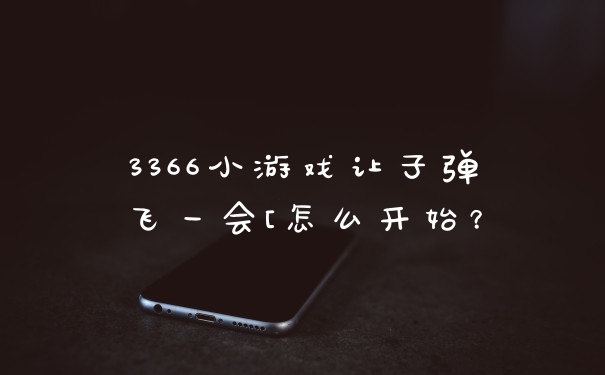 3366小游戏让子弹飞一会[怎么开始？