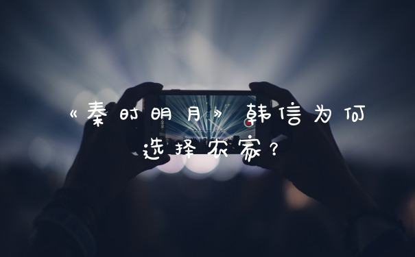 《秦时明月》韩信为何选择农家？