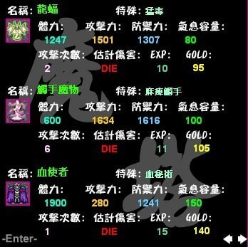 新新魔塔2怪物参数汇总 新新魔塔2怪物图鉴